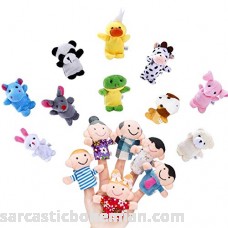 Y-luck 16 Pcs Finger Puppets -10 Animals and 6 People Family Members,Educational Toy Velvet Cute Toys for Children Story Time,School Playtime Show,Gifts B07JG9JPYZ